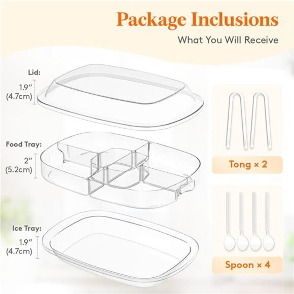 15 Inch Party Serving Tray Divided Shrimp Cocktail Ice Appetizer Fruit Veggie - Picture 5 of 7